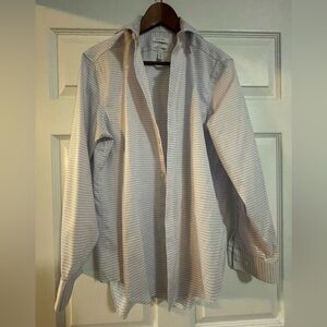 Calvin Klein Purple/Gray/White Striped Shirt
